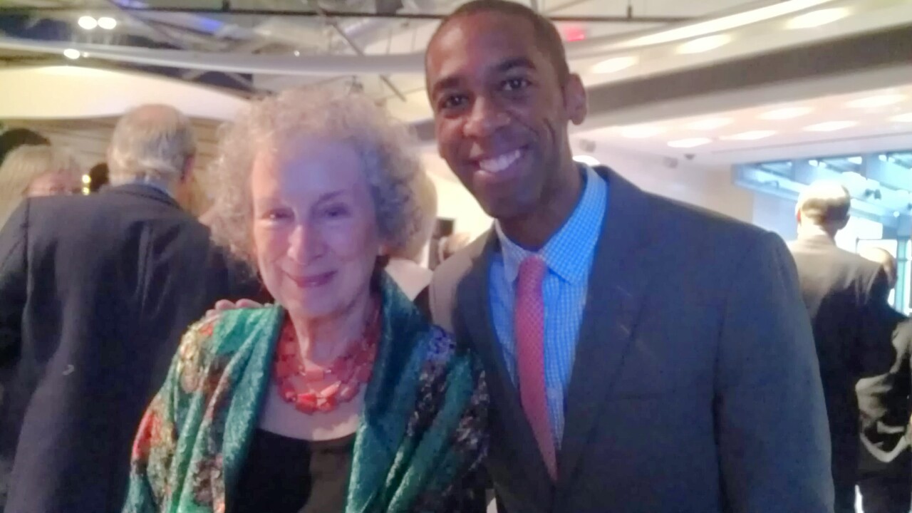Ian Williams with Margaret Atwood at the Griffin Poetry Awards. This photo has been my wallpaper for years.