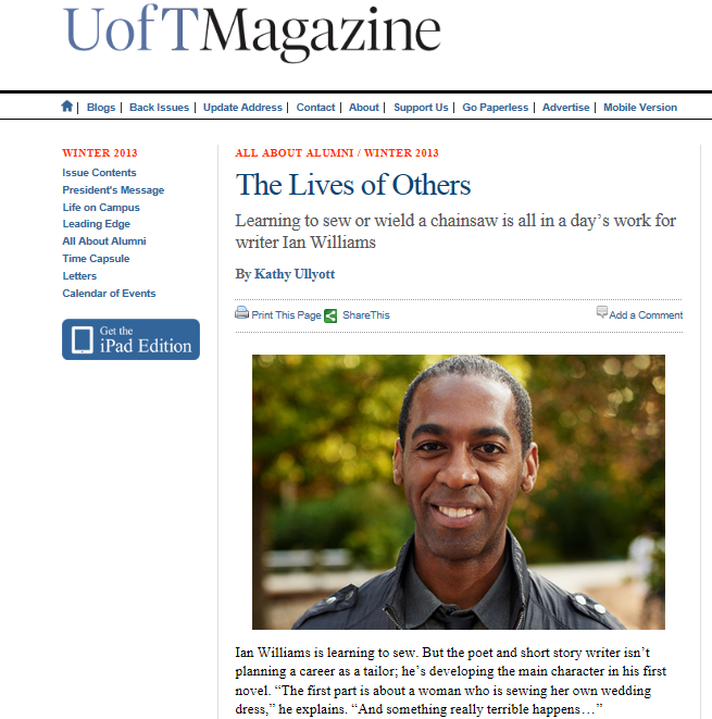 U of T Magazine Ian Williams